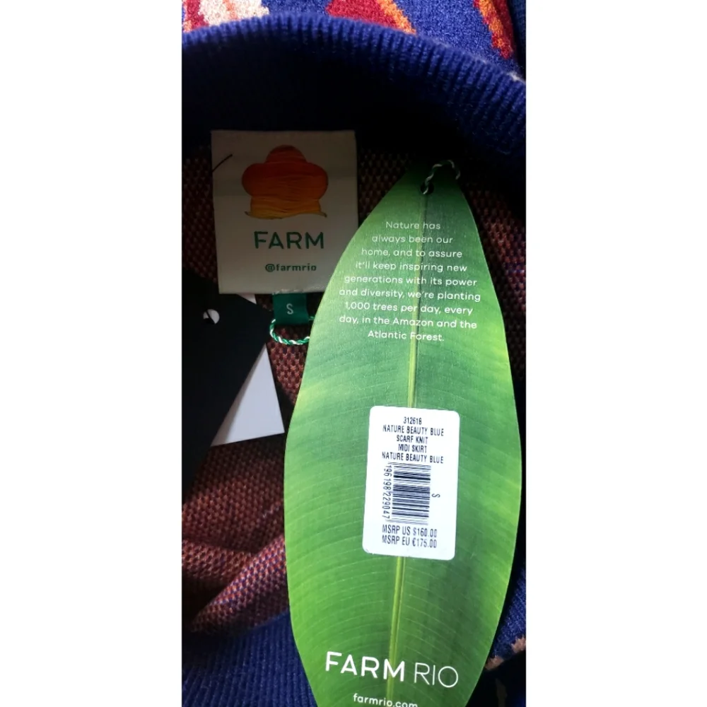 Farm Rio Nature Beauty Scarf Knit Midi Skirt - Picture 10 of 11